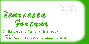 henrietta fortuna business card